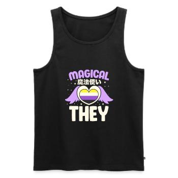 Genderqueer LGBT Queer Gay Pride CSD cadeau - Débardeur bio Premium Homme - noir - Devant - Michal (187cm)