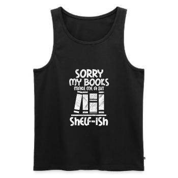 Reading book bookworm bookworm books gift - Men's Premium Organic Tank Top - black - Front - Michal (187cm)