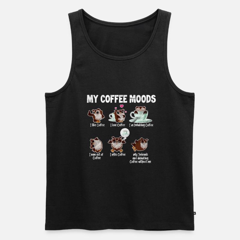 Kaffee Eule - Männer Premium Bio Tank Top - Schwarz