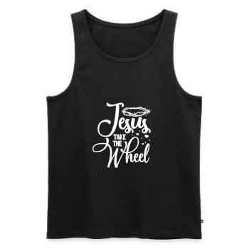 Jésus - Débardeur bio Premium Homme - noir - Devant - Michal (187cm)