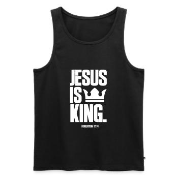 Jésus - Débardeur bio Premium Homme - noir - Devant - Michal (187cm)