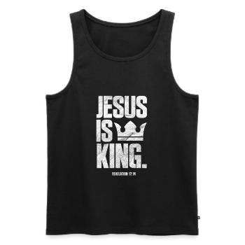 Jésus dieu christian christ religion cadeau - Débardeur bio Premium Homme - noir - Devant - Michal (187cm)