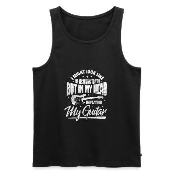 Gitarre - Männer Premium Bio Tank Top - Schwarz - Vorne - AI Model Male 178 light (178cm)