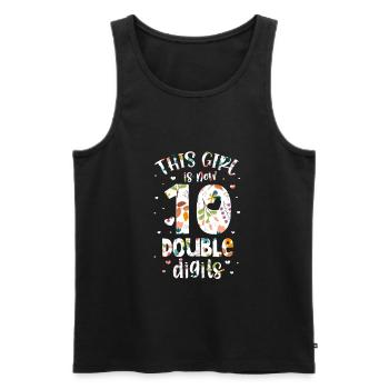 10e anniversaire - Débardeur bio Premium Homme - noir - Devant - AI Model Male 178 light (178cm)