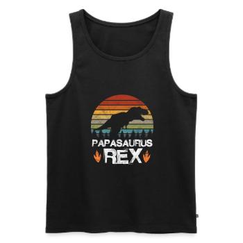 Cadeau de fête des pères de dinosaure Father Dino T-Rex - Débardeur bio Premium Homme - noir - Devant - Michal (187cm)