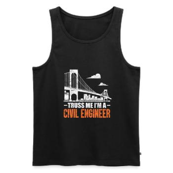Civil engineer engineer architect construction gift - Men's Premium Organic Tank Top - black - Front - AI Model Male 178 light (178cm)