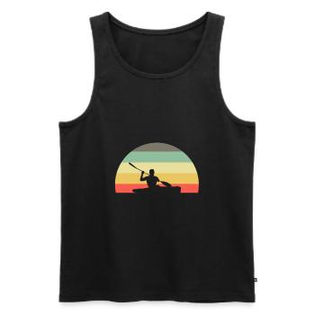 Retro Kajak Kayak Kajaker - Männer Premium Bio Tank Top - Schwarz - Vorne - AI Model Male 178 light (178cm)