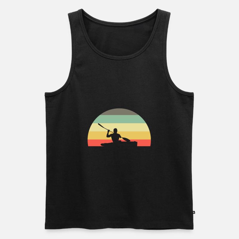 Retro Kajak Kayak Kajaker - Männer Premium Bio Tank Top - Schwarz