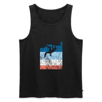 Cadeau d'alpinisme grimpeur d'escalade - Débardeur bio Premium Homme - noir - Devant - Michal (187cm)
