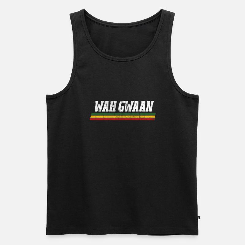 Rasta - Männer Premium Bio Tank Top - Schwarz