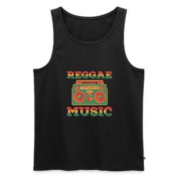 reggae - Men's Premium Organic Tank Top - black - Front - AI Model Male 178 light (178cm)