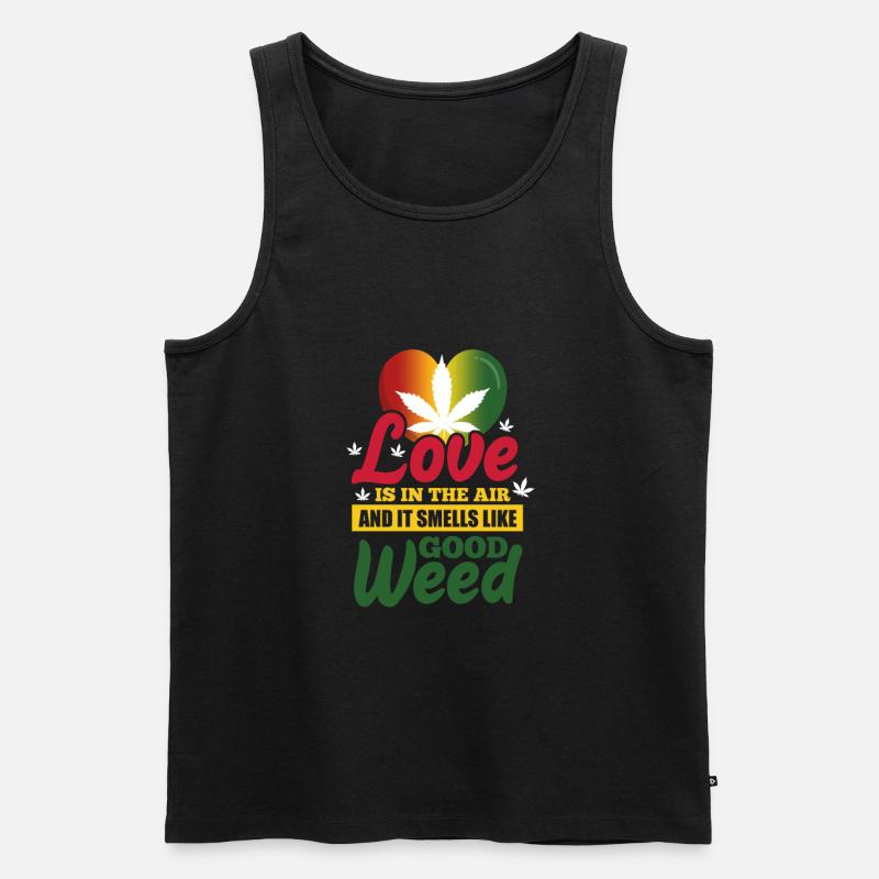 Rasta Weed - Männer Premium Bio Tank Top - Schwarz