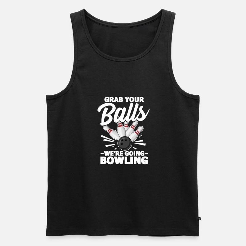 Bowling - Männer Premium Bio Tank Top - Schwarz