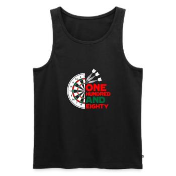 Dart - Männer Premium Bio Tank Top - Schwarz - Vorne - Michal (187cm)