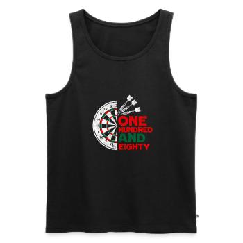 Dart Darts Bullseye Dartboard Dart Gift - Men's Premium Organic Tank Top - black - Front - AI Model Male 178 light (178cm)