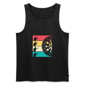 Dart - Männer Premium Bio Tank Top - Schwarz - Vorne - Michal (187cm)