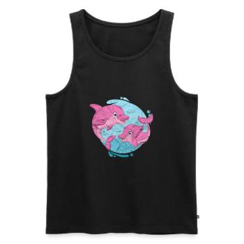 Delfin - Männer Premium Bio Tank Top - Schwarz - Vorne - Michal (187cm)