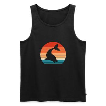 Delfin Meer Ozean Delphin Wasser Delfine Geschenk - Männer Premium Bio Tank Top - Schwarz - Vorne - Michal (187cm)