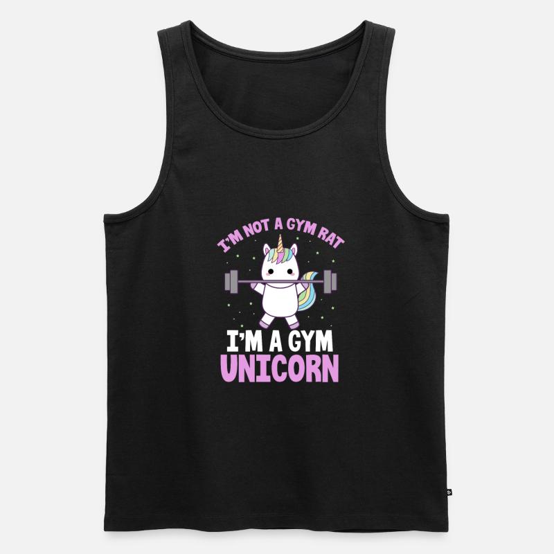 Gym Einhorn - Männer Premium Bio Tank Top - Schwarz