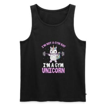 Cadeau de formation d'entraînement de fitness licorne Gym - Débardeur bio Premium Homme - noir - Devant - Michal (187cm)