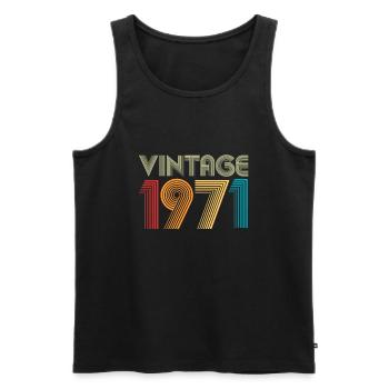 Vintage 1971 - Débardeur bio Premium Homme - noir - Devant - Michal (187cm)