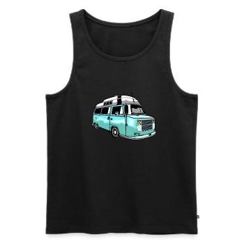 Camper Bus Caravane Bus - Débardeur bio Premium Homme - noir - Devant - Michal (187cm)