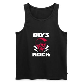 Années 80 Rock - Débardeur bio Premium Homme - noir - Devant - Michal (187cm)