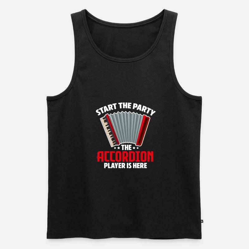 Akkordeon - Männer Premium Bio Tank Top - Schwarz