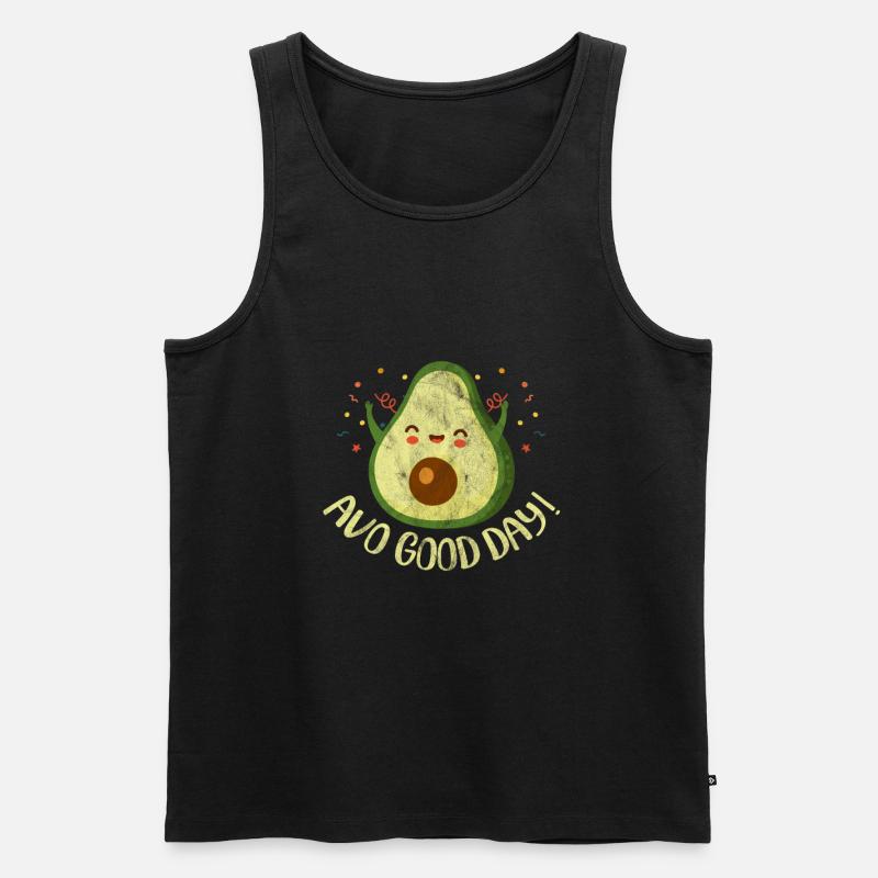 Avocado - Männer Premium Bio Tank Top - Schwarz