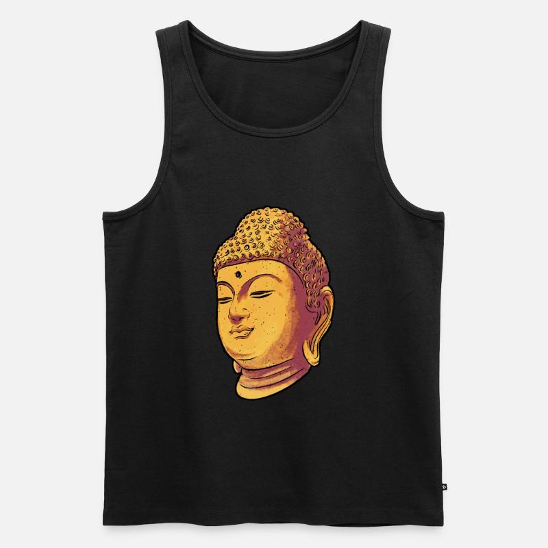 Buddha Buddhist Buddhismus - Männer Premium Bio Tank Top - Schwarz