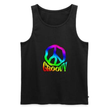 Hippy - Men's Premium Organic Tank Top - black - Front - AI Model Male 178 light (178cm)