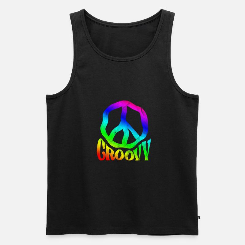 Hippie - Männer Premium Bio Tank Top - Schwarz