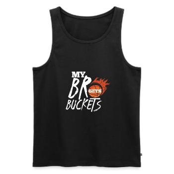 Basketball Bruder Schwester Basketballer Geschenk - Männer Premium Bio Tank Top - Schwarz - Vorne - AI Model Male 178 light (178cm)