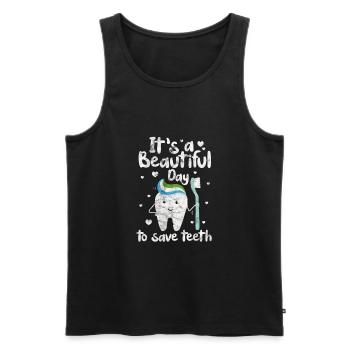 Zahnarzt - Männer Premium Bio Tank Top - Schwarz - Vorne - Michal (187cm)