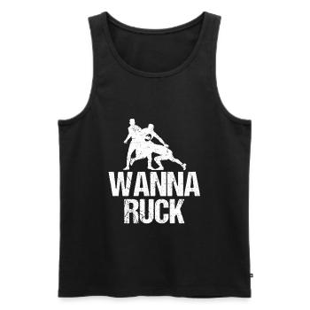 Rugby - Männer Premium Bio Tank Top - Schwarz - Vorne - AI Model Male 178 light (178cm)