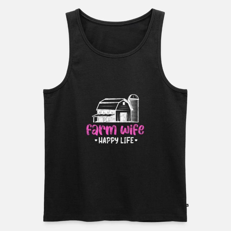 Landwirt Ehefrau - Männer Premium Bio Tank Top - Schwarz