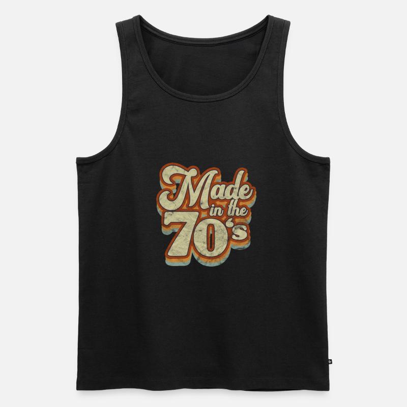 70er Jahre - Männer Premium Bio Tank Top - Schwarz