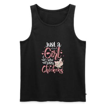 Fille de poulet - Débardeur bio Premium Homme - noir - Devant - Michal (187cm)
