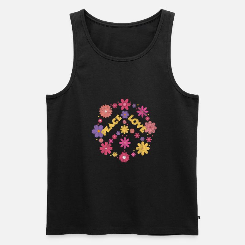 Hippie - Männer Premium Bio Tank Top - Schwarz