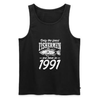 Angler 1991 Fischer - Men's Premium Organic Tank Top - black - Front - AI Model Male 178 light (178cm)