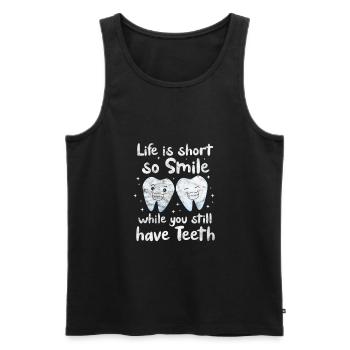 Zahnarzt - Männer Premium Bio Tank Top - Schwarz - Vorne - AI Model Male 178 light (178cm)