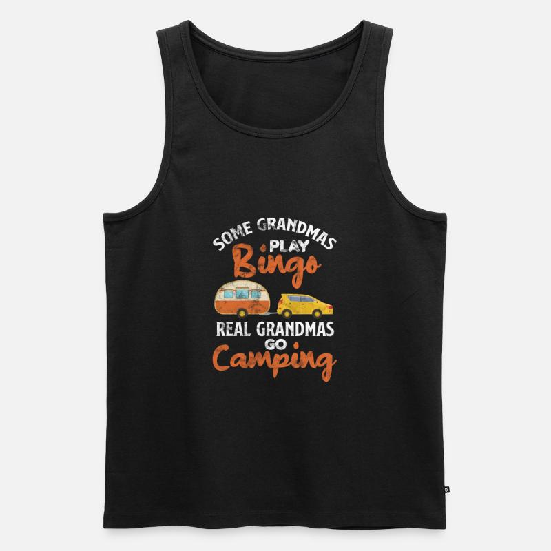 Camping Oma - Männer Premium Bio Tank Top - Schwarz