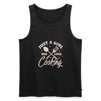 Cuisinière - Débardeur bio Premium Homme - noir - Devant - Michal (187cm)
