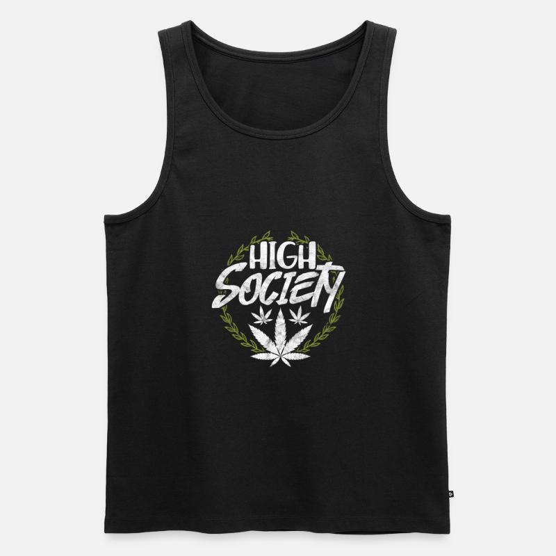 Cannabis - Männer Premium Bio Tank Top - Schwarz