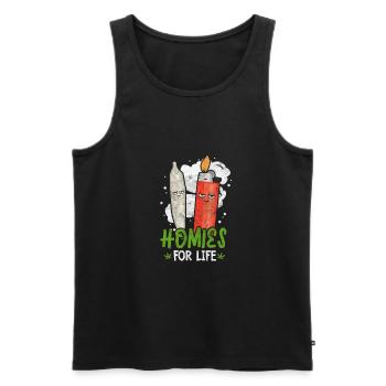 Cannabis - Débardeur bio Premium Homme - noir - Devant - Michal (187cm)