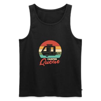 Camping Queen Camper Queen Outdoor Gift - Men's Premium Organic Tank Top - black - Front - AI Model Male 178 light (178cm)