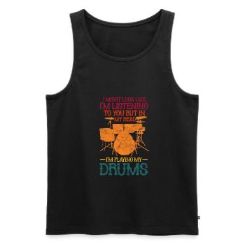 Percussion - Men's Premium Organic Tank Top - black - Front - AI Model Male 178 light (178cm)