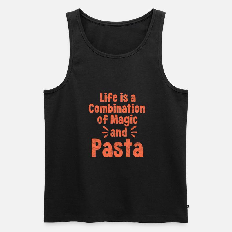 Pasta - Männer Premium Bio Tank Top - Schwarz