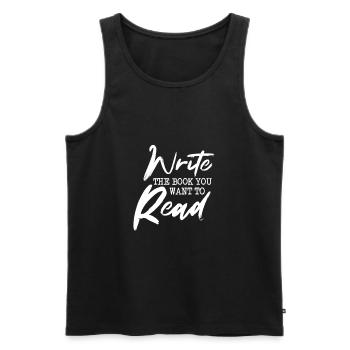 Lire livre Bookworm Livres Auteur Cadeau - Débardeur bio Premium Homme - noir - Devant - Michal (187cm)
