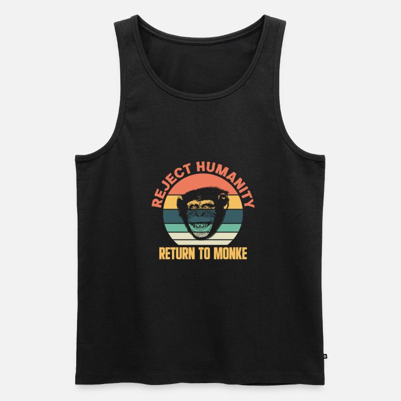 Affe Evolution Menschenaffen Affen Geschenk - Männer Premium Bio Tank Top - Schwarz
